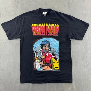 VintageMarvelAddict x Szechuan Market Iron Man "Demon in a Bottle"  Medium Tee